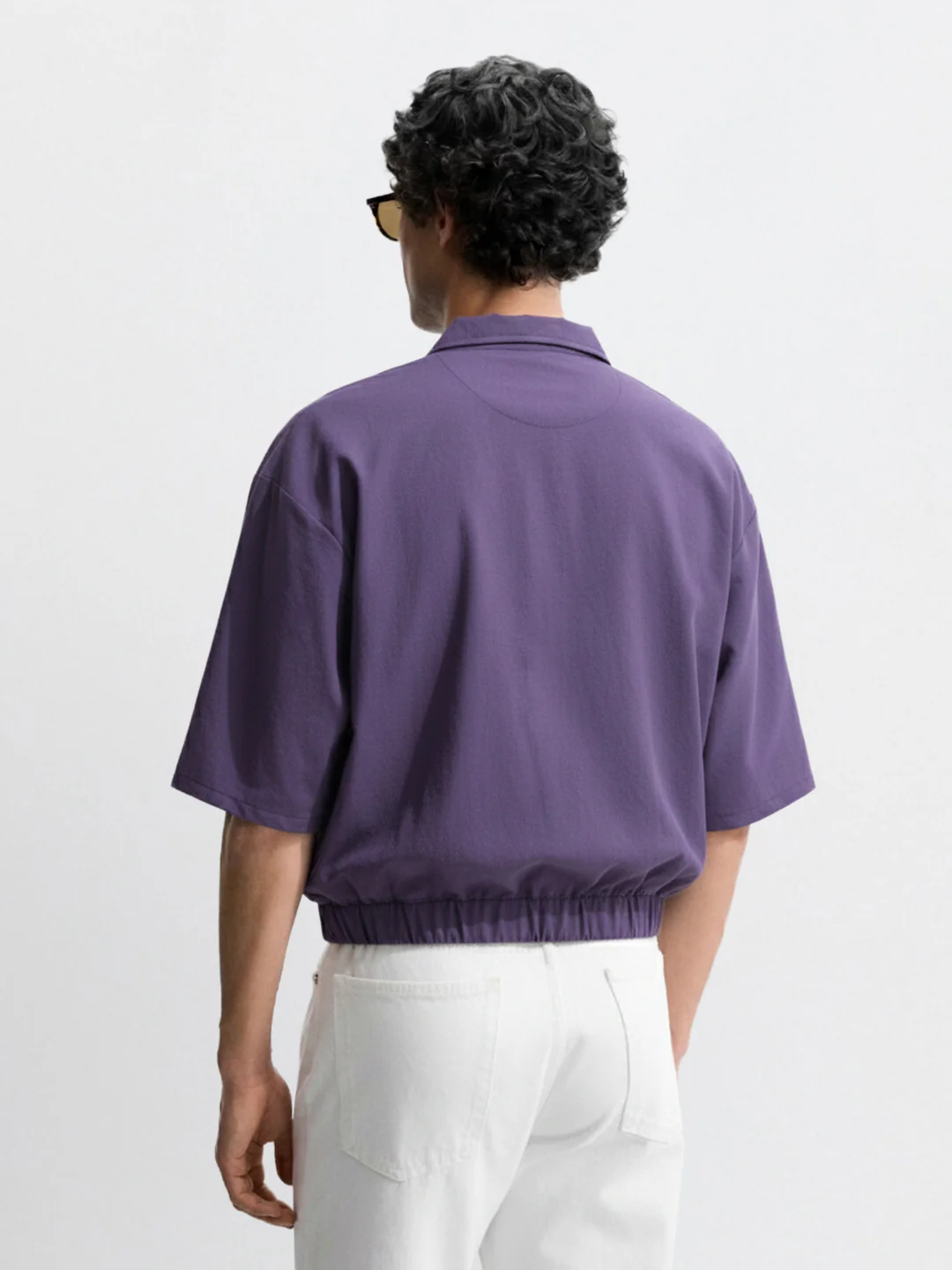 Men's Purple Oversized Fit Solid Warner Bros Jacket - Image 2