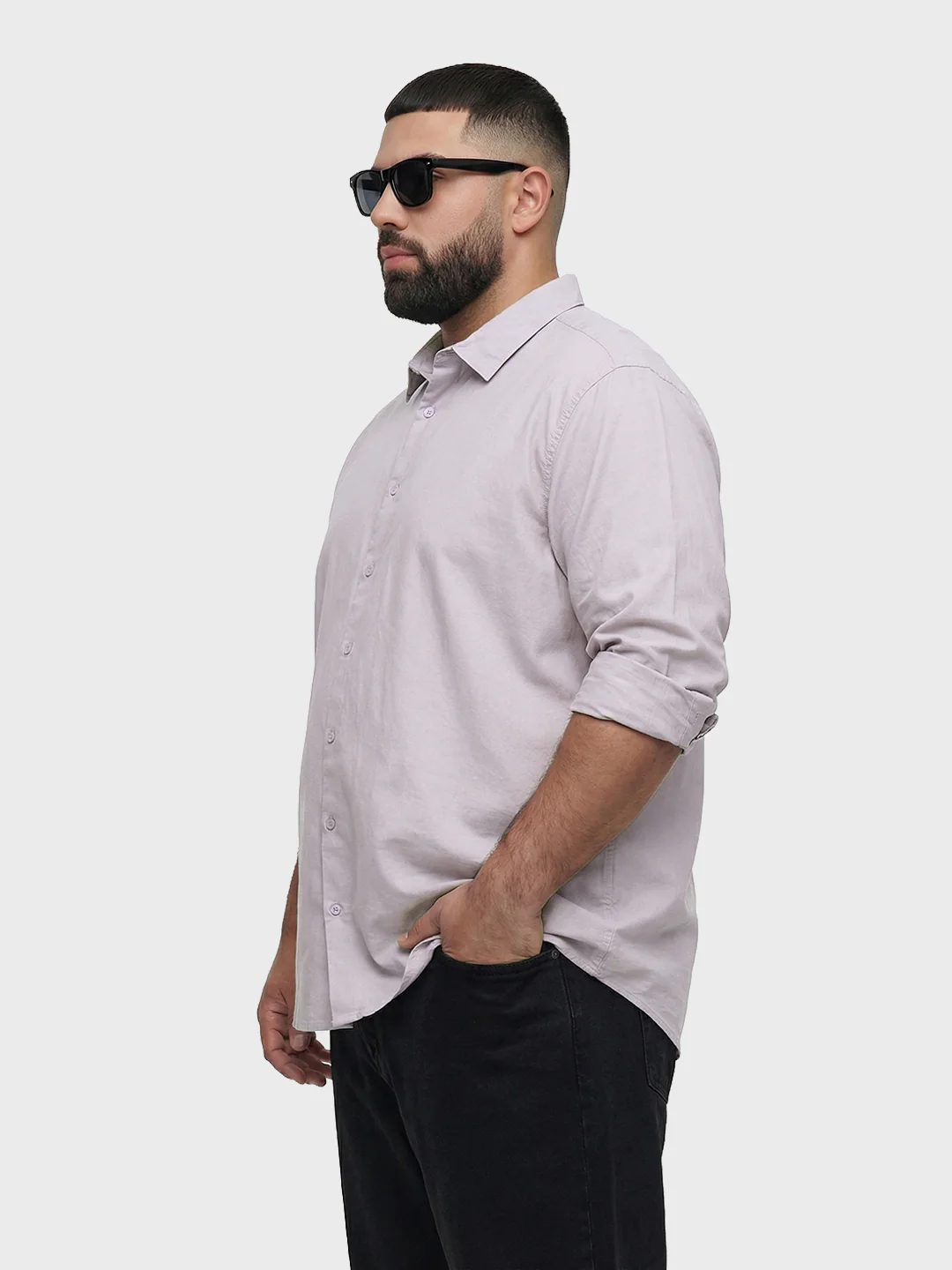 Men's Purple Regular Fit Solid Casual Shirt - Image 2