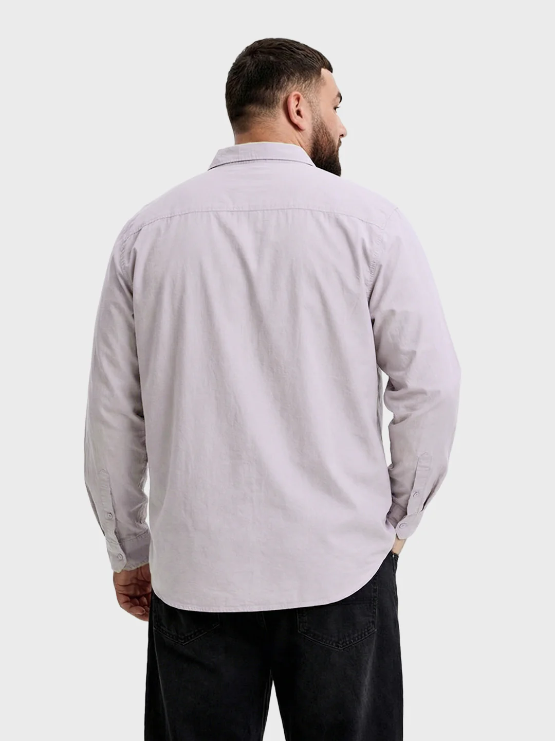 Men's Purple Regular Fit Solid Casual Shirt - Image 3