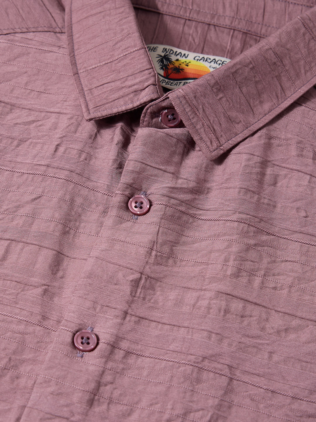 Men's Purple Regular Fit Solid Casual Shirt - Image 8