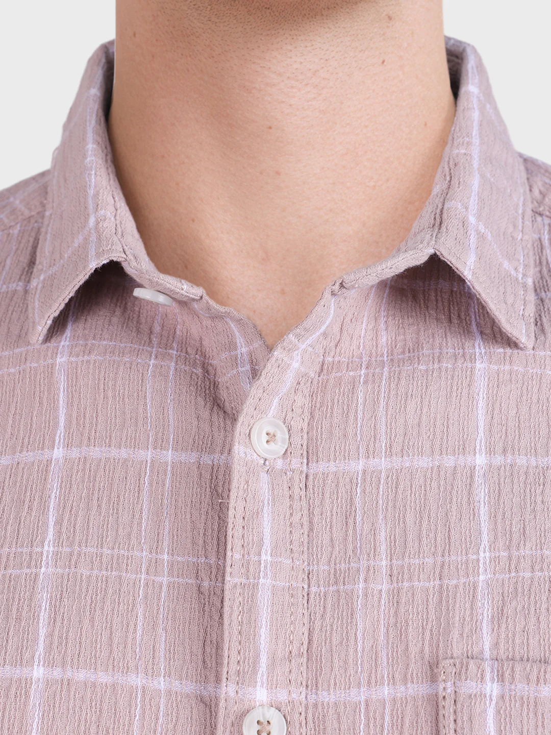 Men's Purple Relaxed Fit Checkered Oddinary Shirt - Image 7