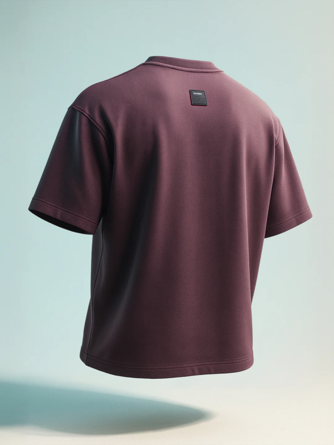 Men's Purple Relaxed Fit Embroided 240 GSM Casual T-Shirt - Image 2