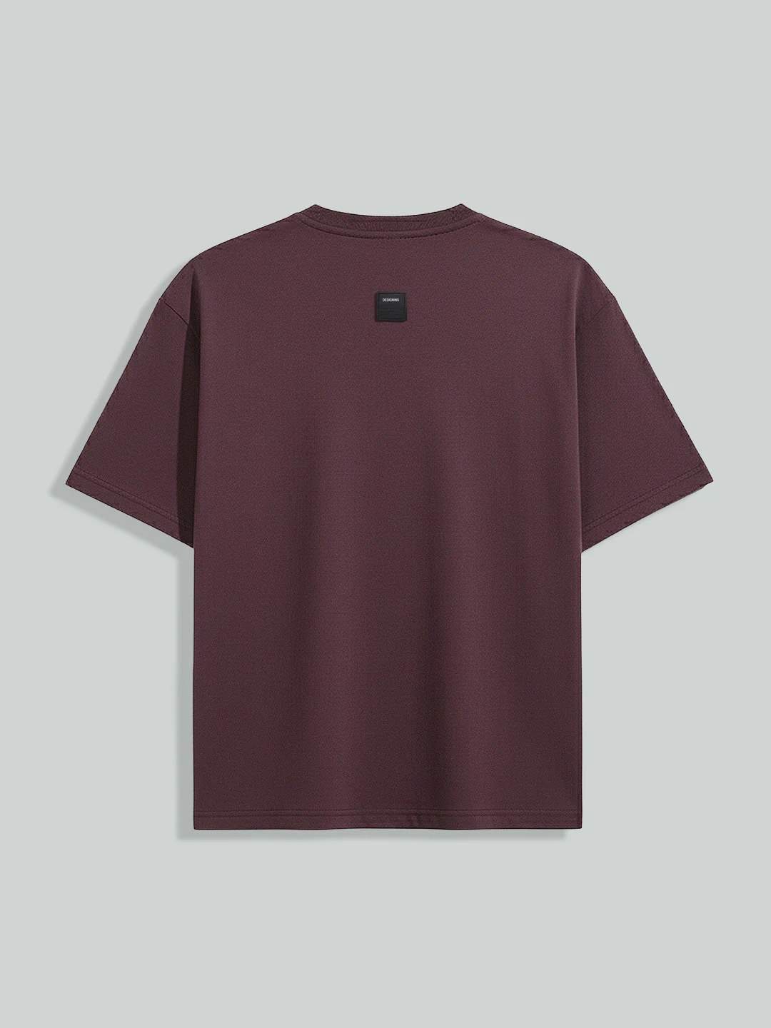 Men's Purple Relaxed Fit Embroided 240 GSM Casual T-Shirt - Image 6