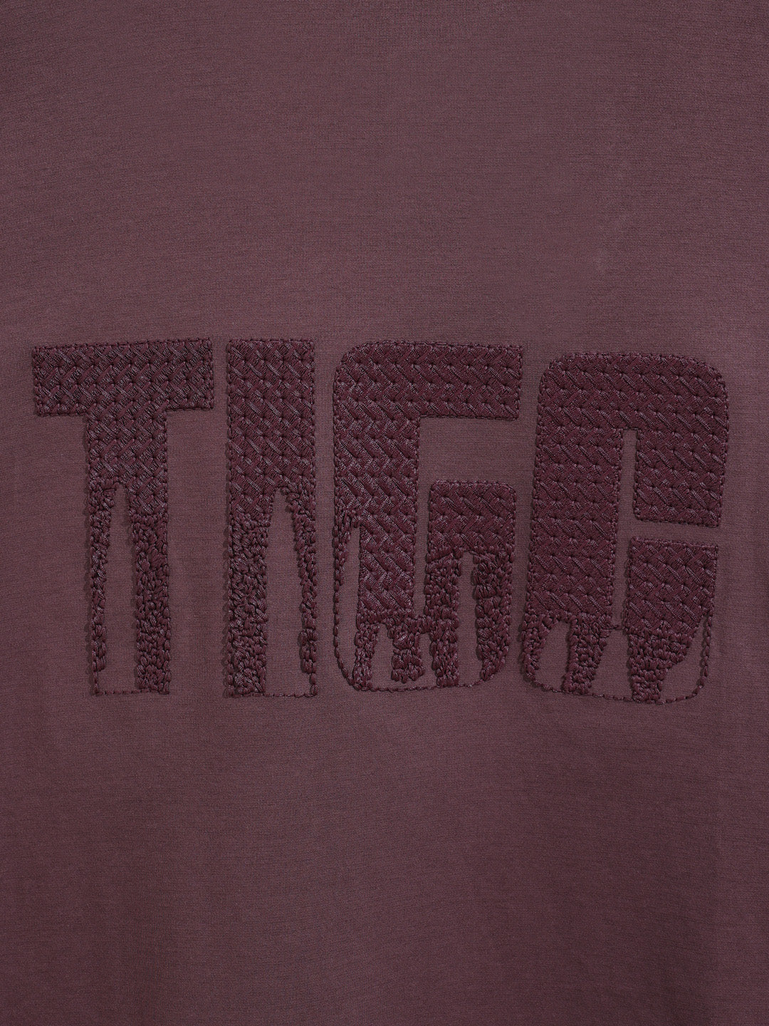 Men's Purple Relaxed Fit Embroided 240 GSM Casual T-Shirt - Image 7