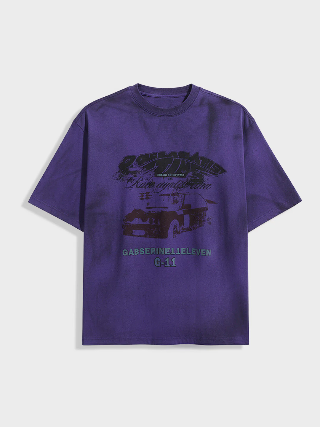 Men's Purple Relaxed Fit Graphic Printed 240 GSM Casual T-Shirt - Image 5