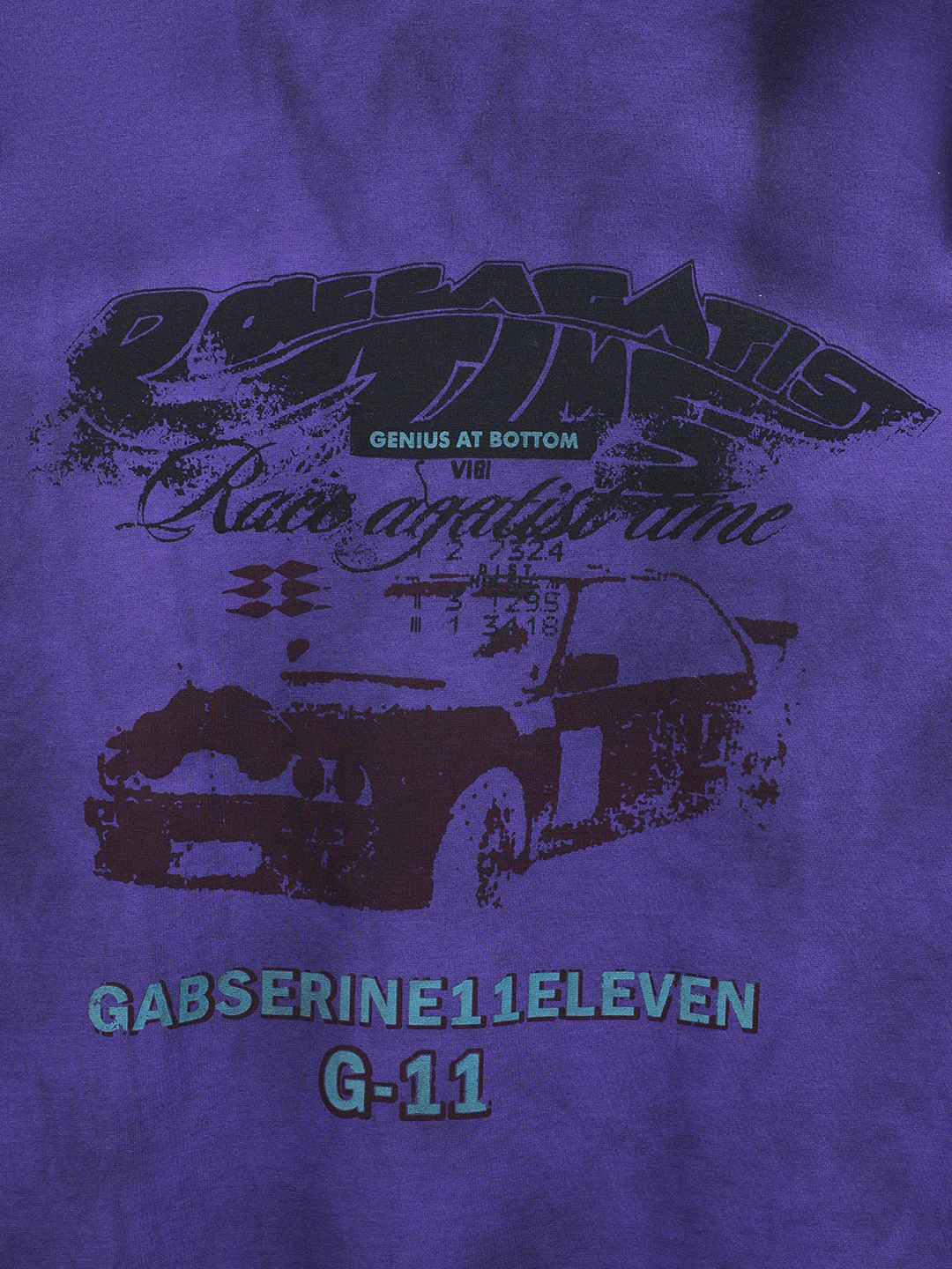 Men's Purple Relaxed Fit Graphic Printed 240 GSM Casual T-Shirt - Image 7