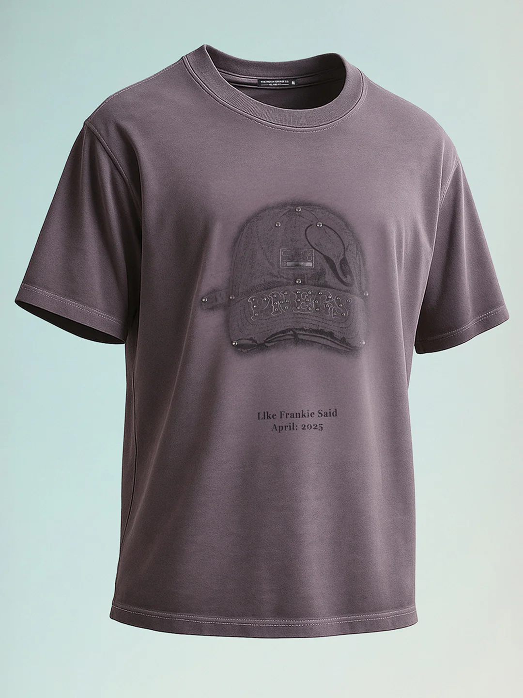Men's Purple Relaxed Fit Graphic Printed 240 GSM Street Wear T-Shirt - Image 2