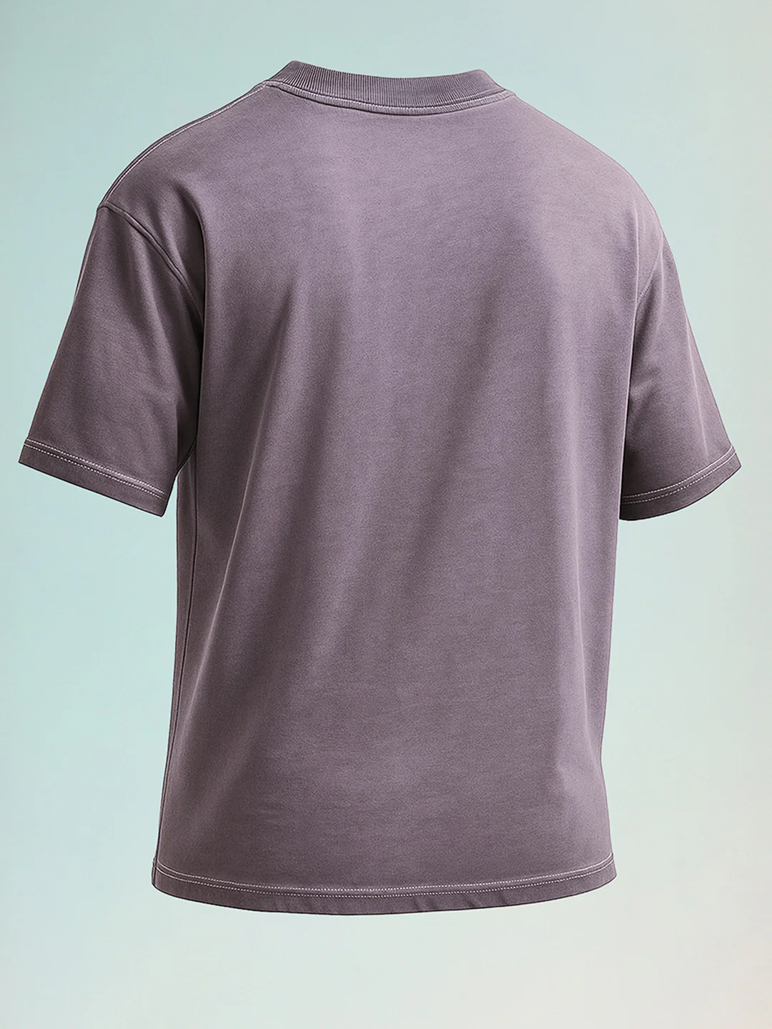 Men's Purple Relaxed Fit Graphic Printed 240 GSM Street Wear T-Shirt - Image 3