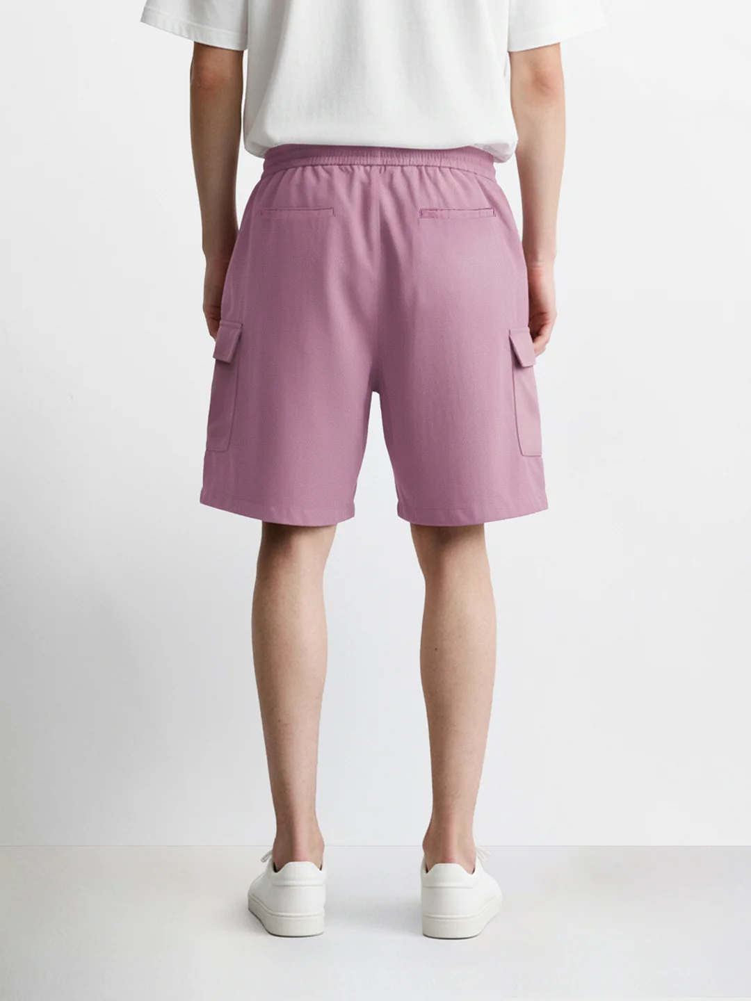 Men's Purple Relaxed Fit Solid Resort Wear Shorts - Image 2