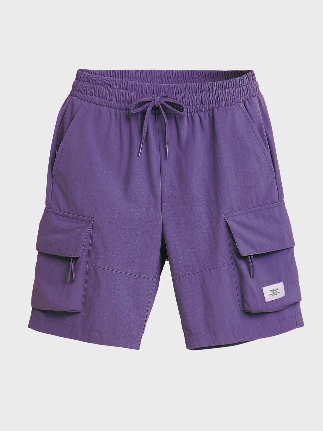 Men's Purple Relaxed Fit Solid Utility Shorts - Image 4