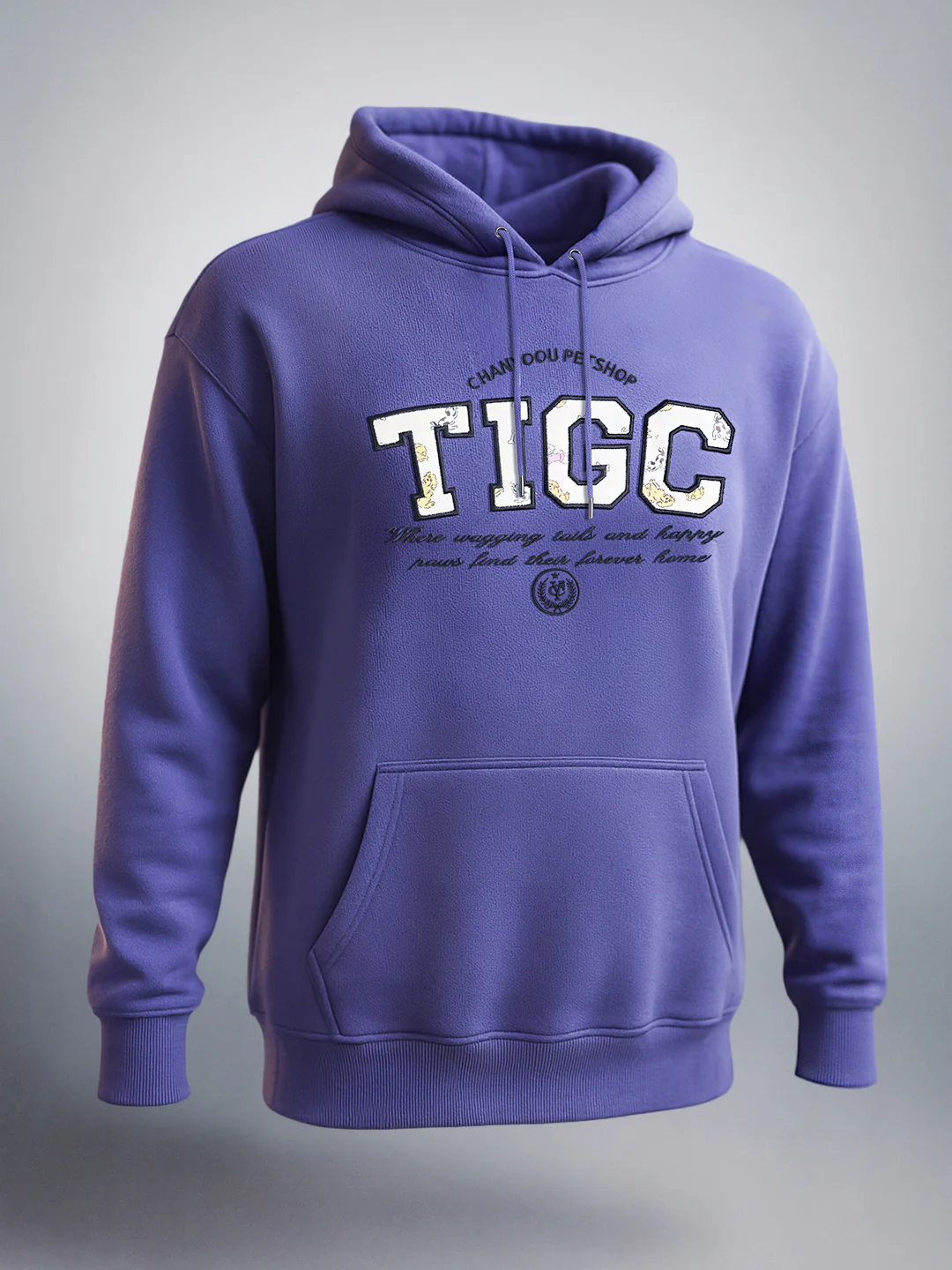 Men's Purple Relaxed Fit Varsity Casual Sweatshirt - Image 3