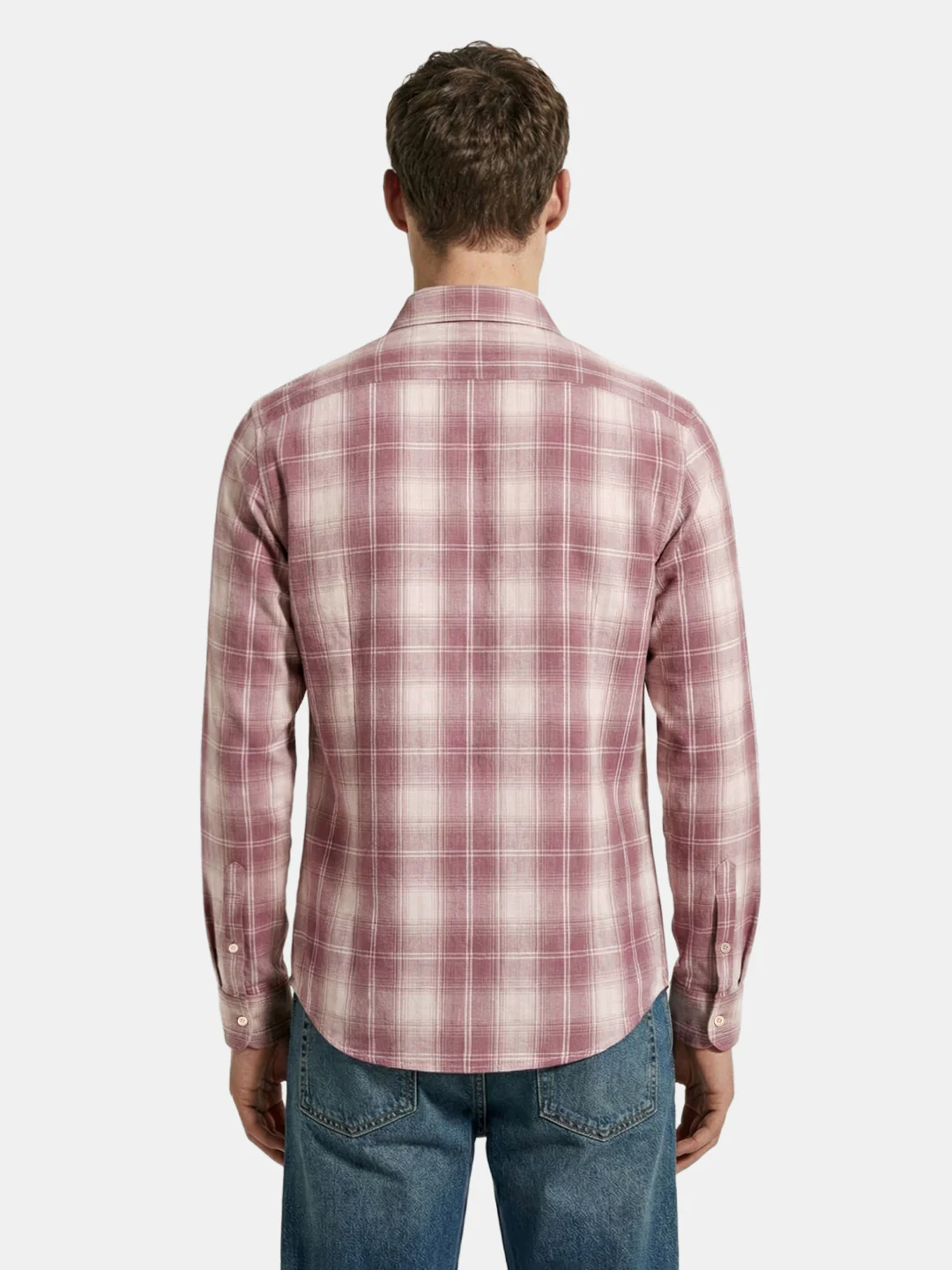 Men's Purple Slim Fit Checked Casual Shirt - Image 3