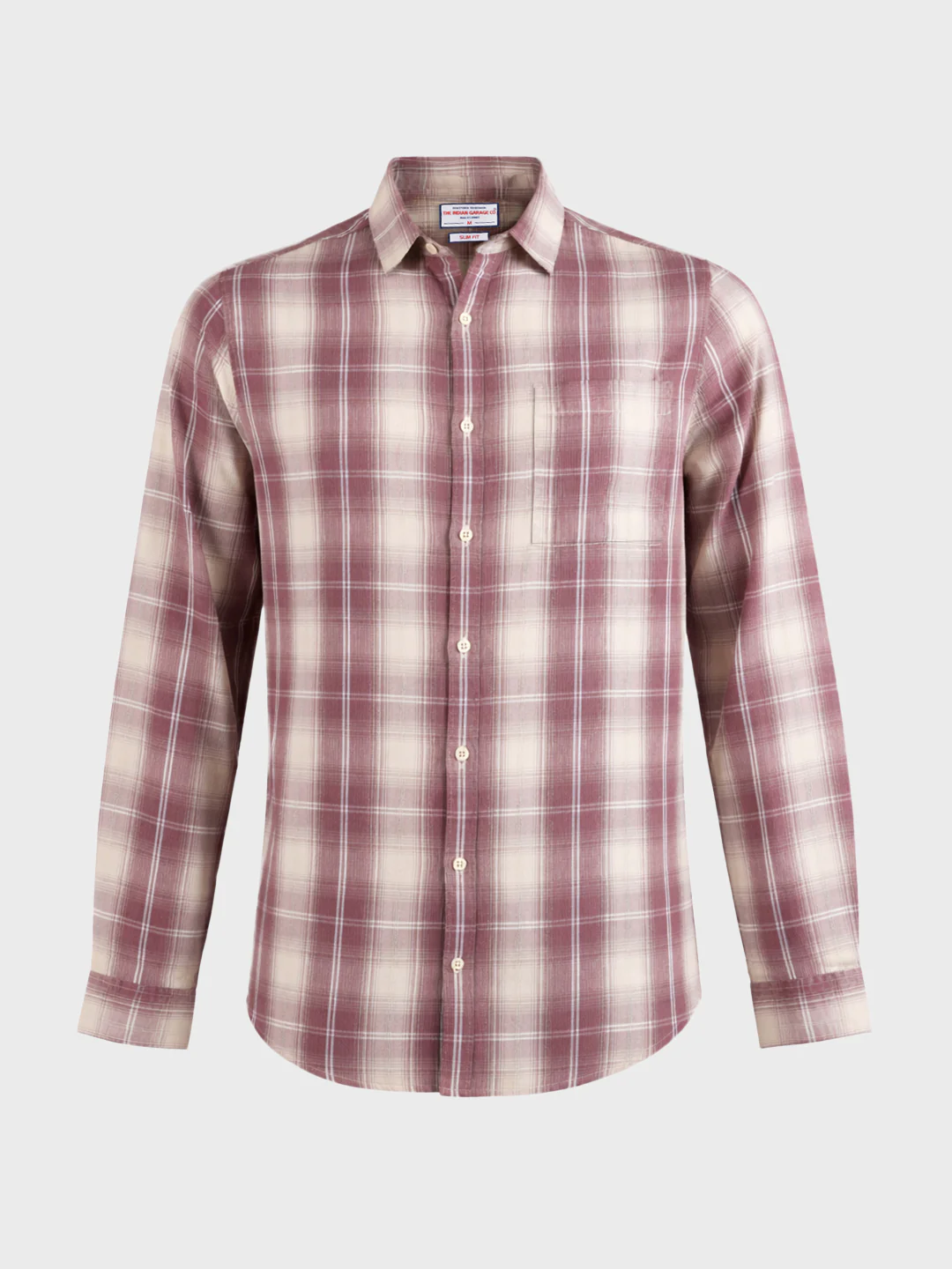 Men's Purple Slim Fit Checked Casual Shirt - Image 4