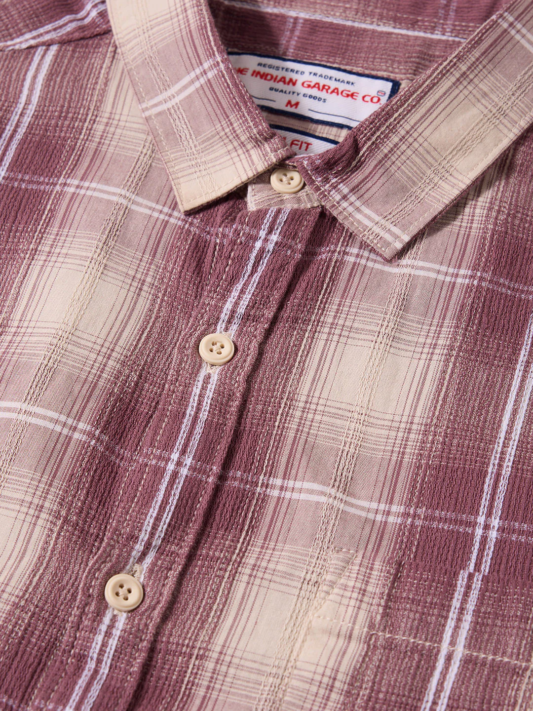 Men's Purple Slim Fit Checked Casual Shirt - Image 6