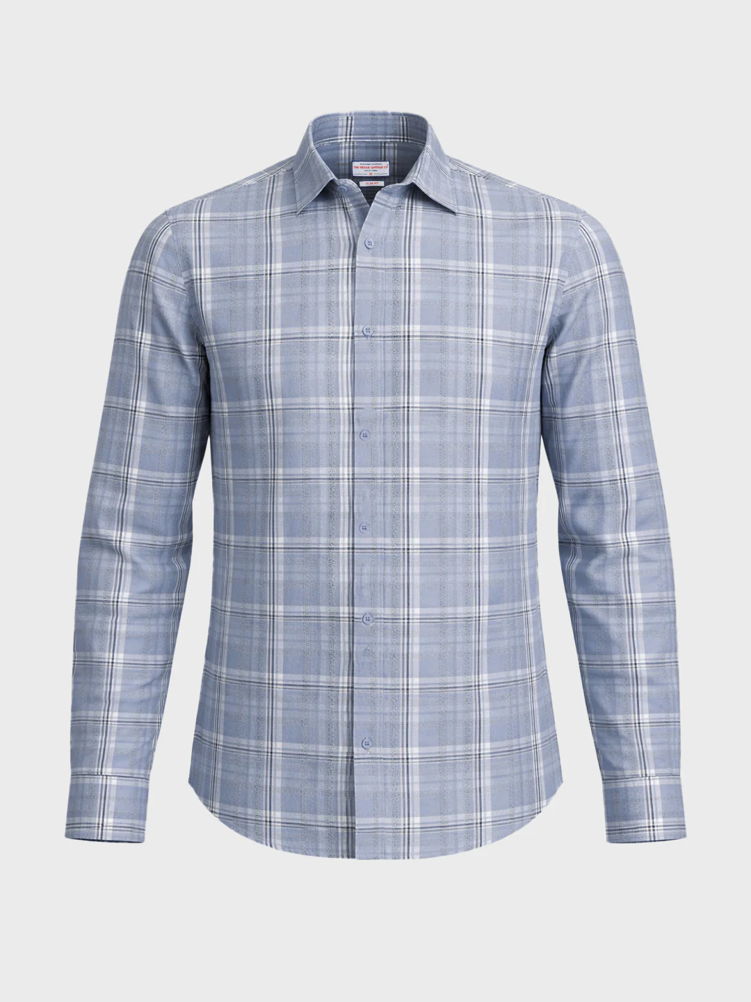 Men's Blue Slim Fit Checkered Casual Shirt - Image 6
