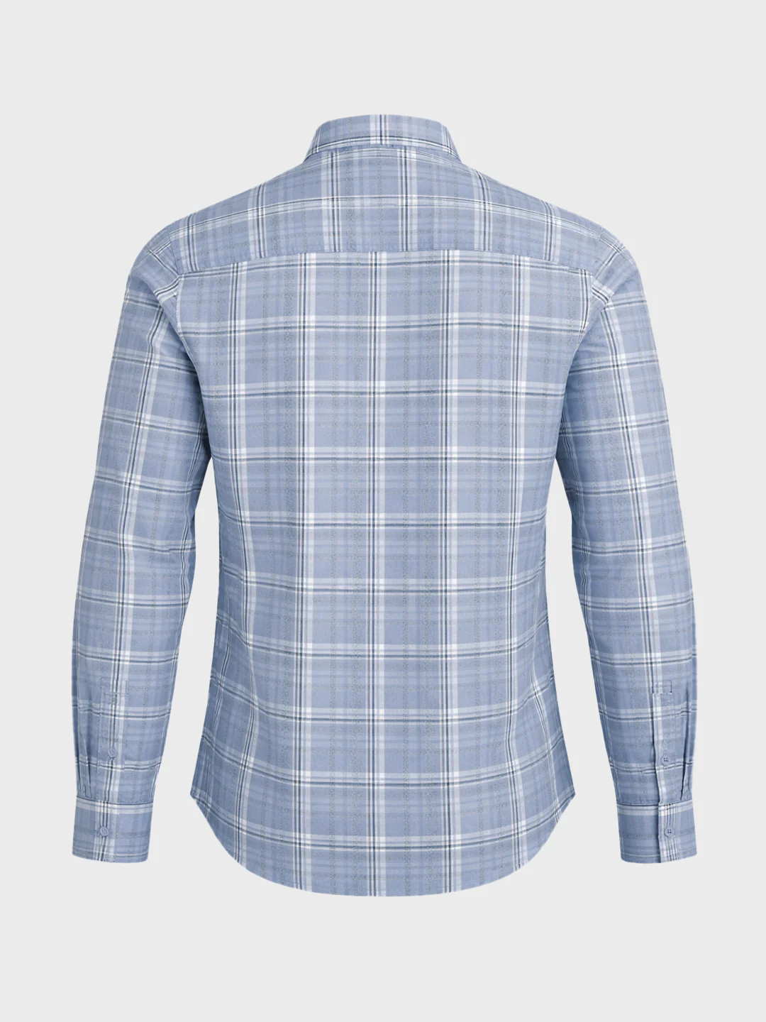 Men's Blue Slim Fit Checkered Casual Shirt - Image 7