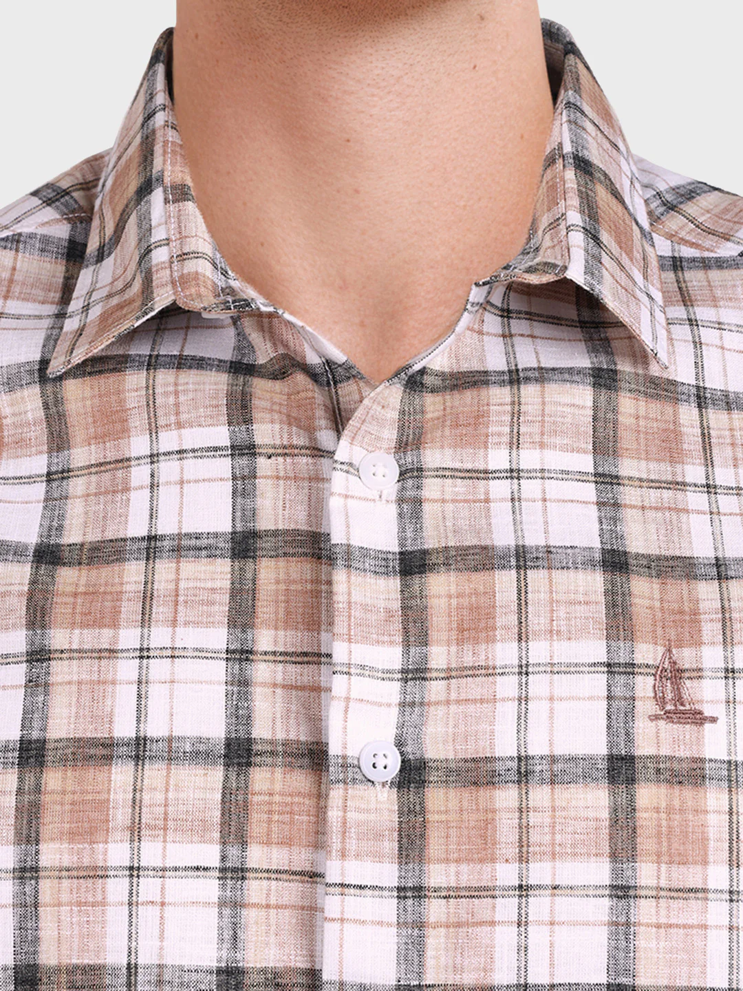 Men's Purple Slim Fit Checkered Casual Shirt - Image 3