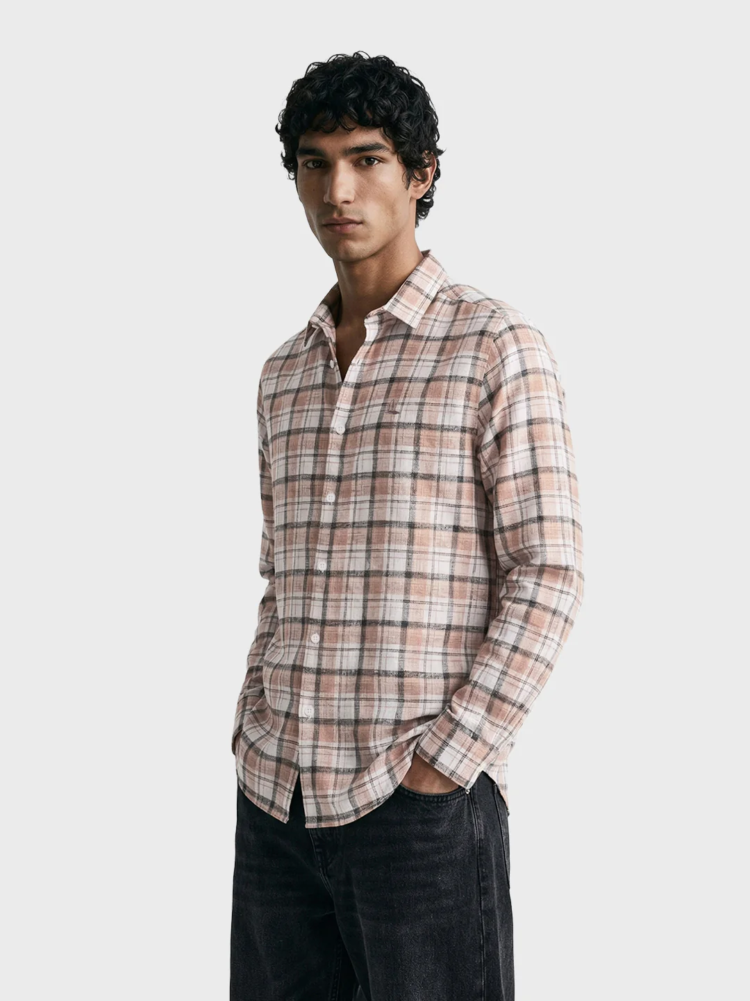 Men's Purple Slim Fit Checkered Casual Shirt - Image 4