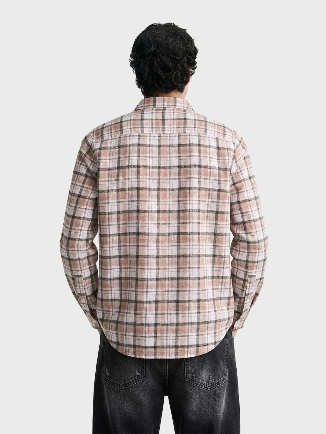 Men's Purple Slim Fit Checkered Casual Shirt - Image 5