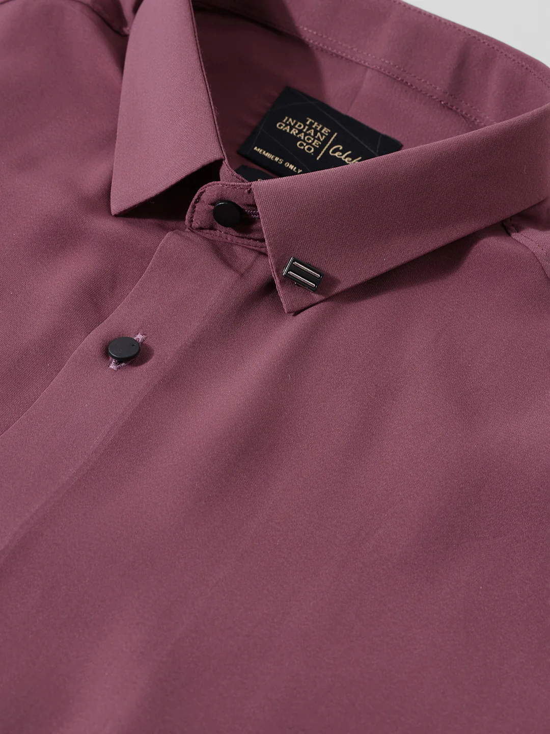 Men's Purple Slim Fit Party Wear Solid Shirt - Image 6