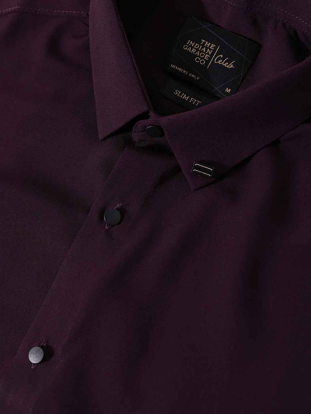 Men's Purple Slim Fit Party Wear Solid Shirt - Image 6