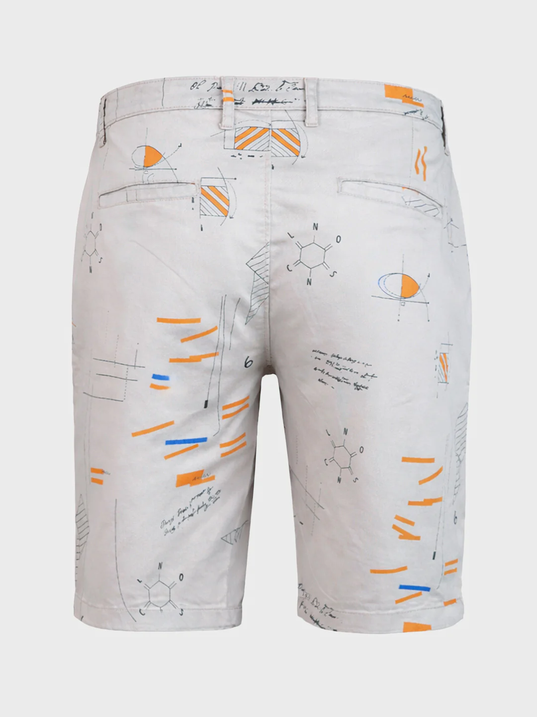 Men's Grey Slim Fit Printed Casual Shorts - Image 7
