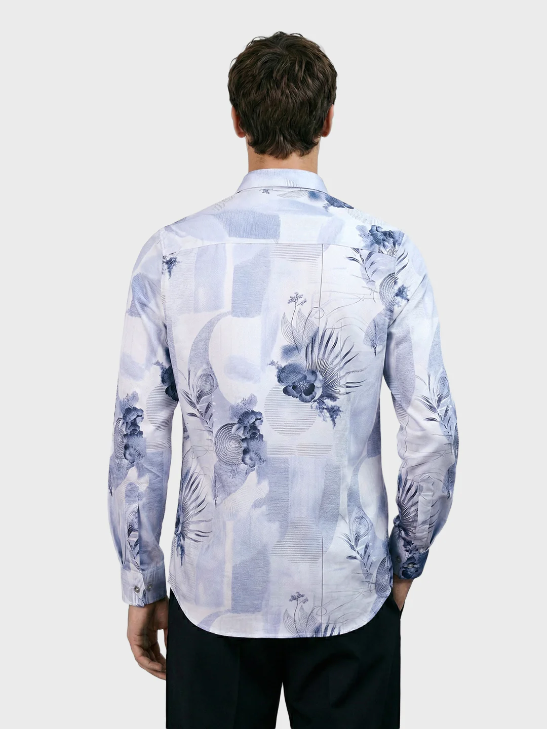 Men's Purple Slim Fit Printed Party Wear Shirt - Image 2