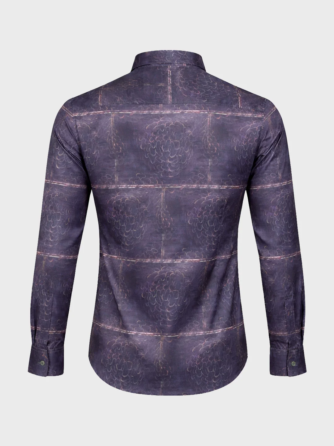 Men's Purple Slim Fit Printed Party Wear Shirt - Image 7