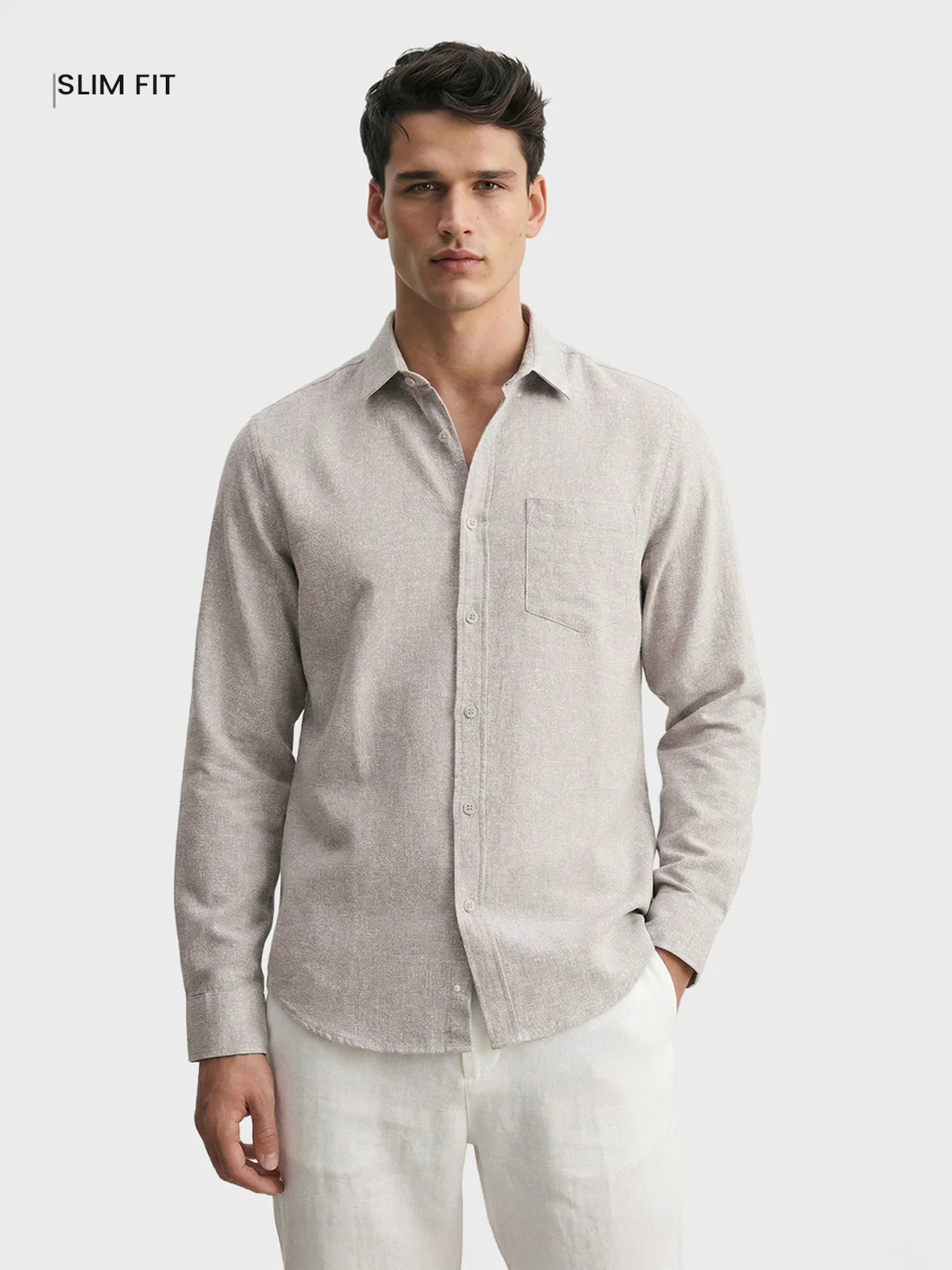 Men's Purple Slim Fit Solid Casual Shirt - Image 2