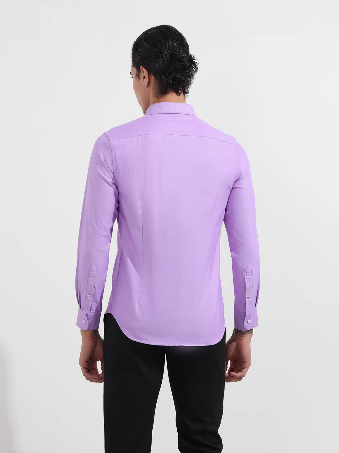Men's Purple Slim Fit Solid Formal Shirt - Image 5