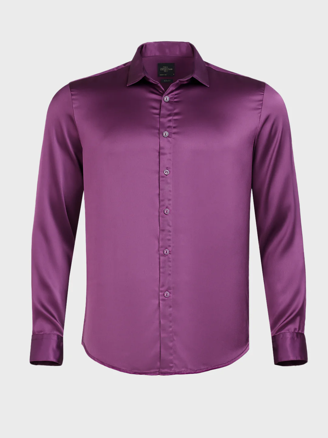 Men's Purple Slim Fit Solid Party Wear Shirt - Image 4