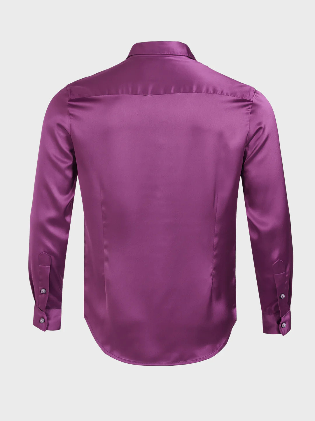 Men's Purple Slim Fit Solid Party Wear Shirt - Image 5