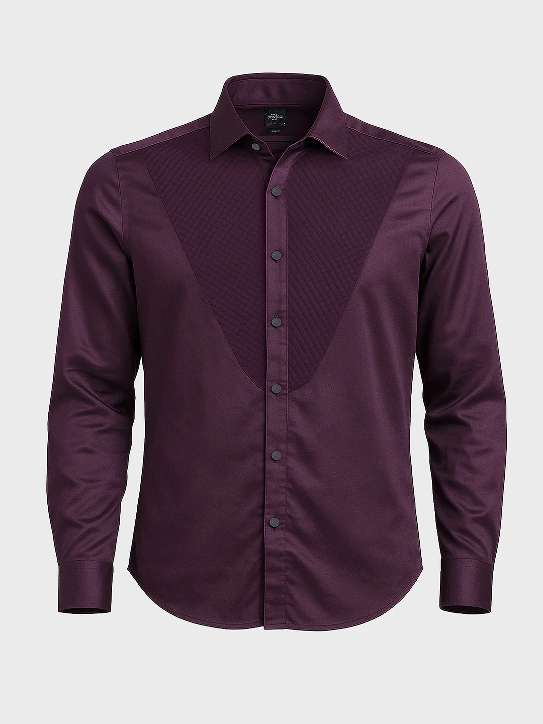 Men's Purple Slim Fit Solid Party Wear Shirt - Image 4