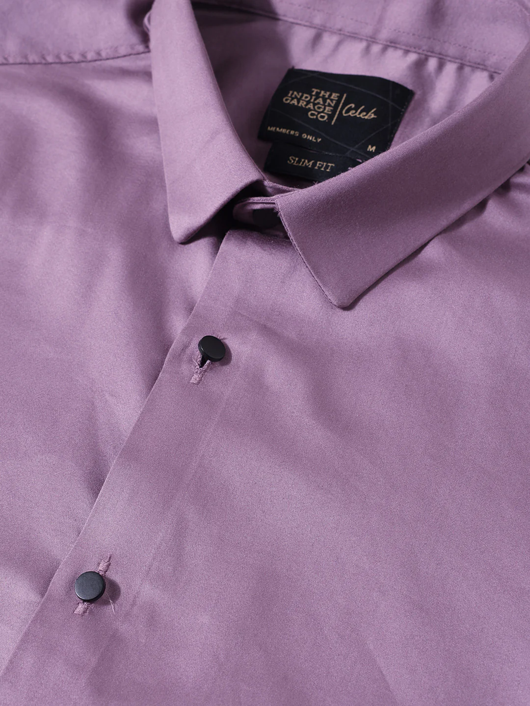Men's Purple Slim Fit Solid Party Wear Shirt - Image 3