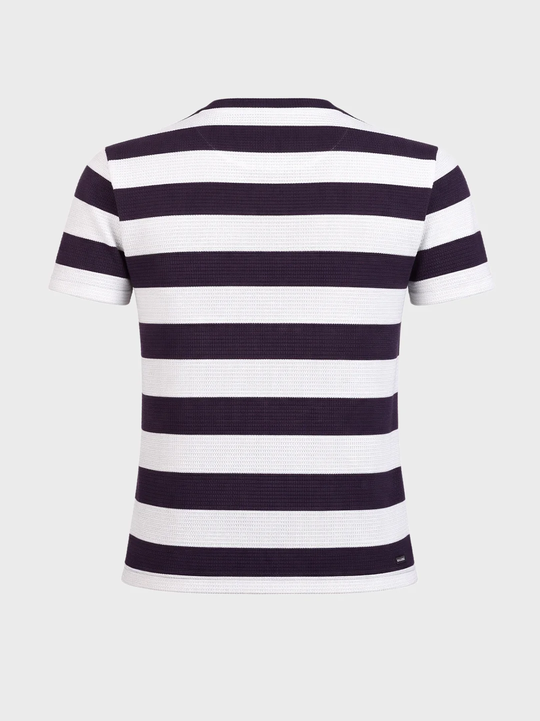 Men's Purple Slim Fit Striped Casual T-Shirt - Image 7