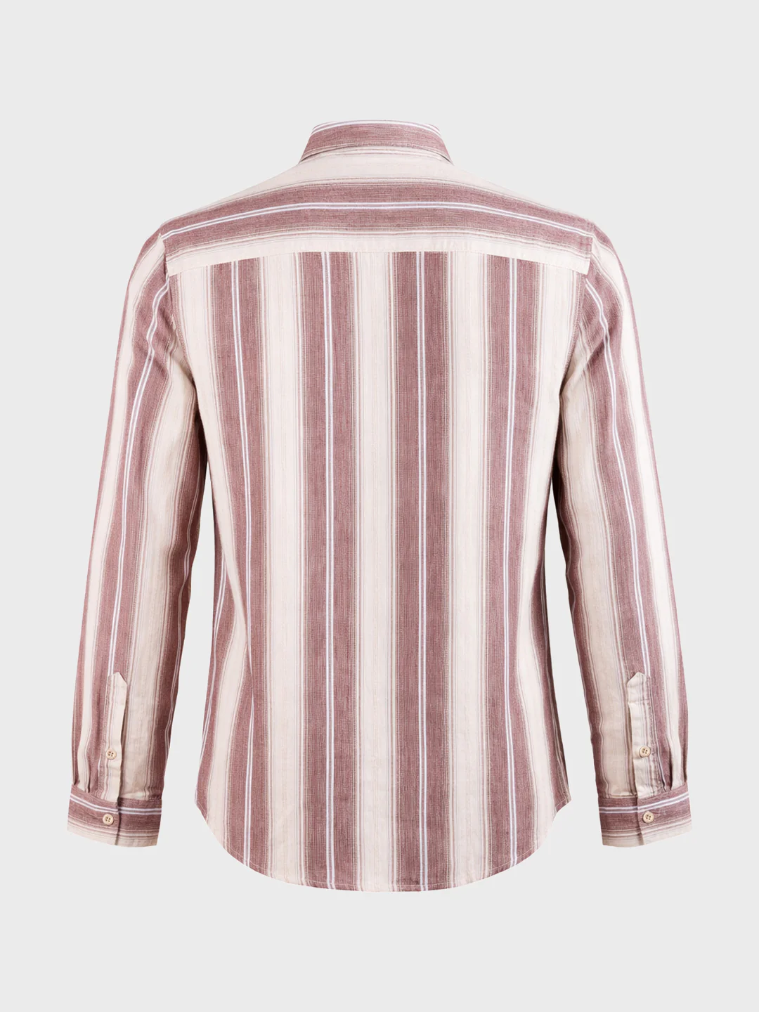 Men's Purple Slim Fit Vertical Stripes Casual Shirt - Image 4