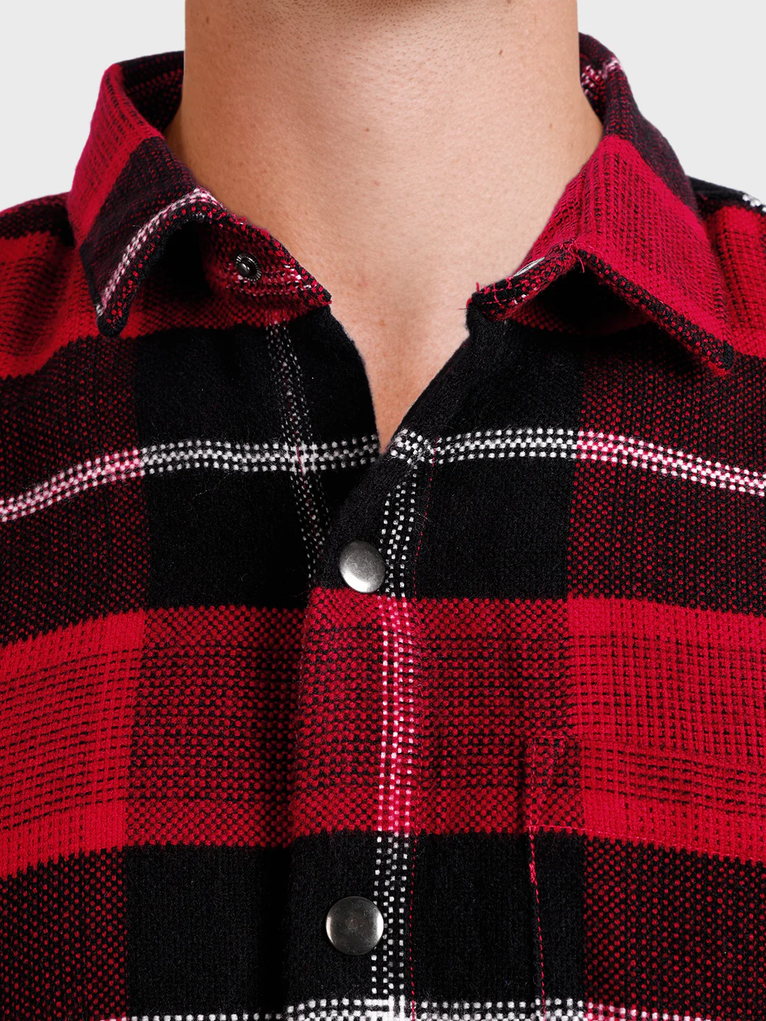Men's Red Regular Fit Checked Casual Shirt - Image 3