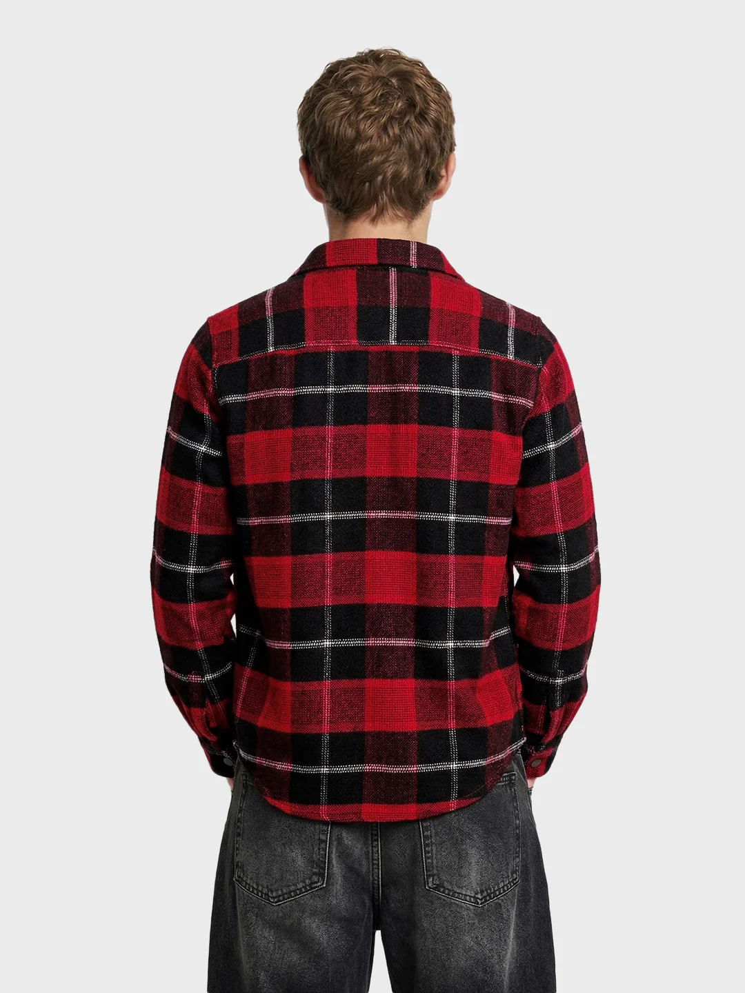 Men's Red Regular Fit Checked Casual Shirt - Image 5
