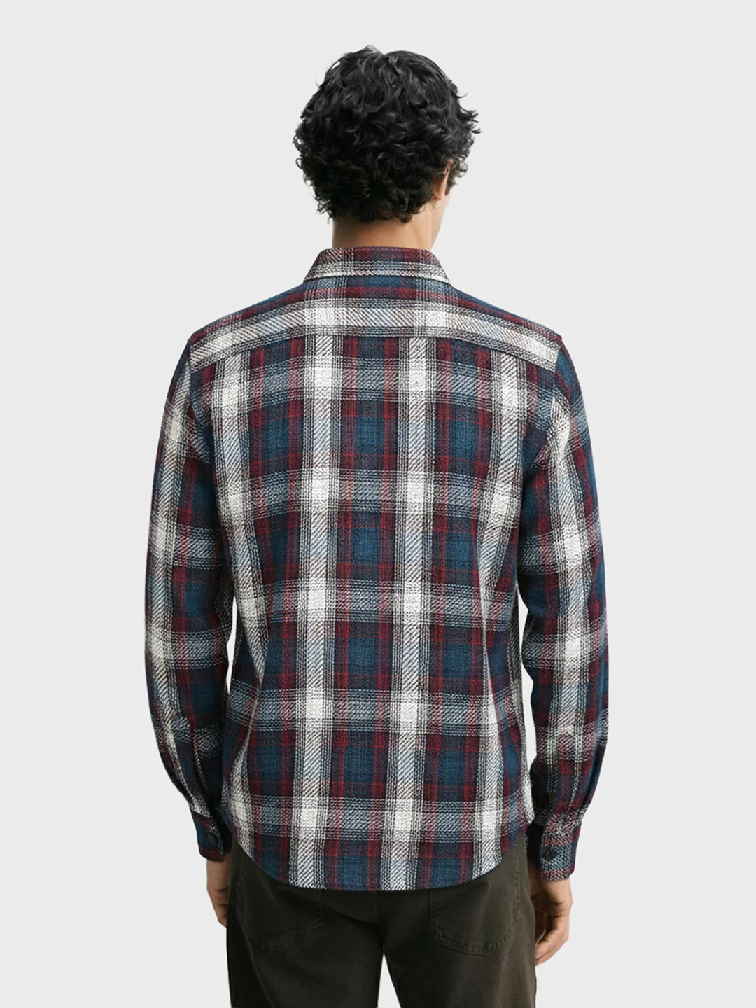 Men's Red Regular Fit Checked Casual Shirt - Image 2