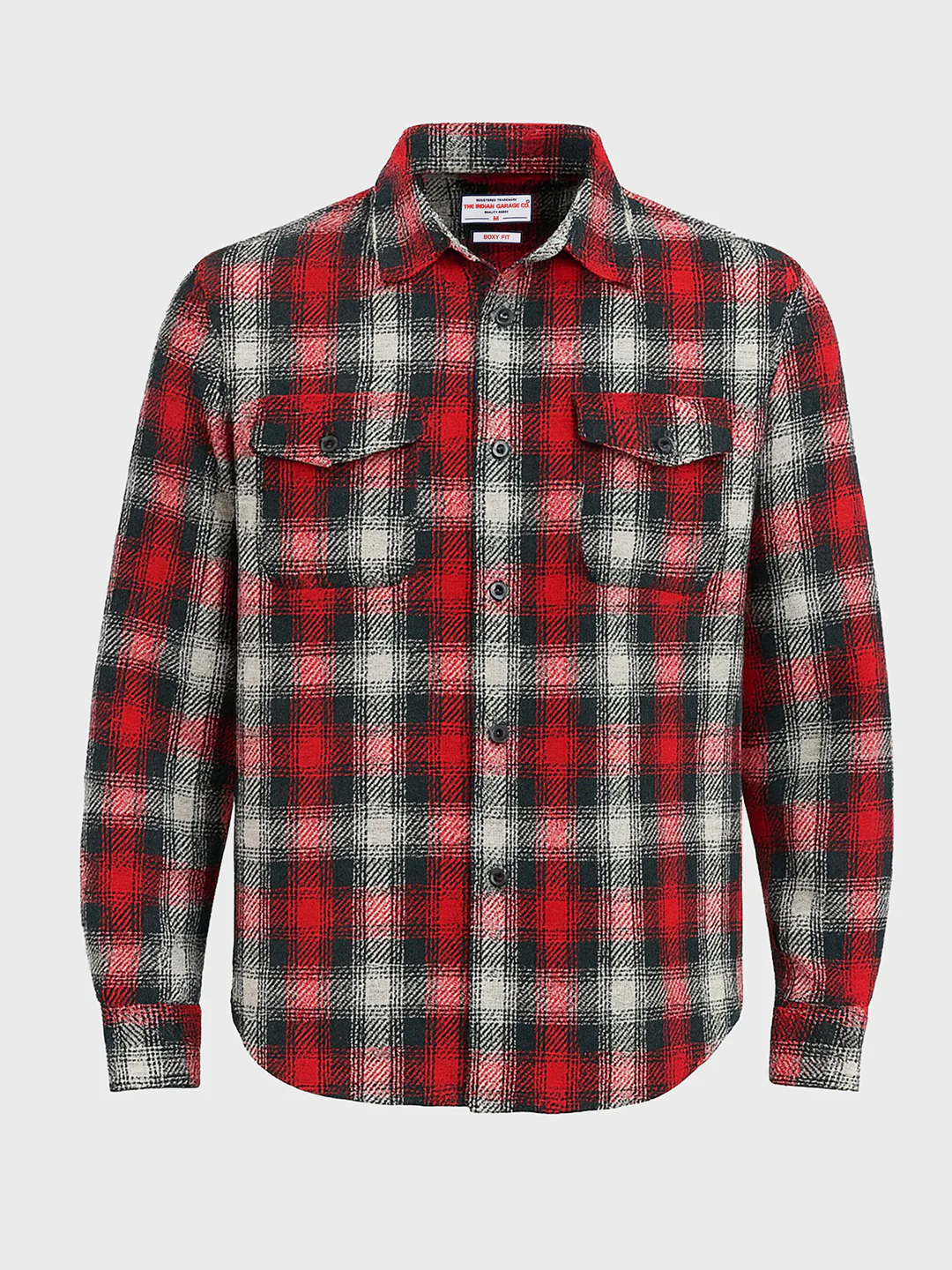 Men's Red Regular Fit Checked Casual Shirt - Image 4