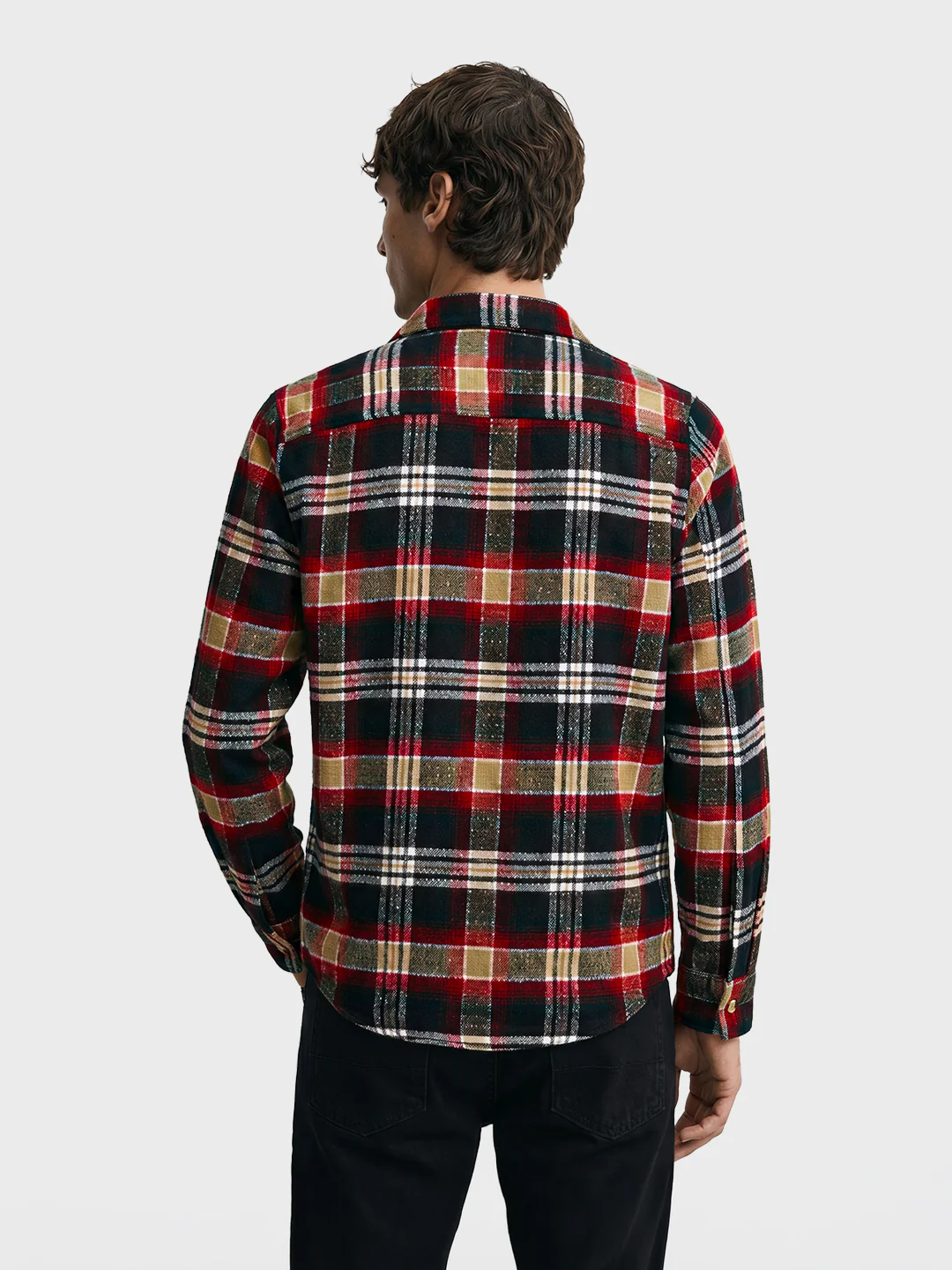 Men's Red Regular Fit Checkered Casual Shirt - Image 4