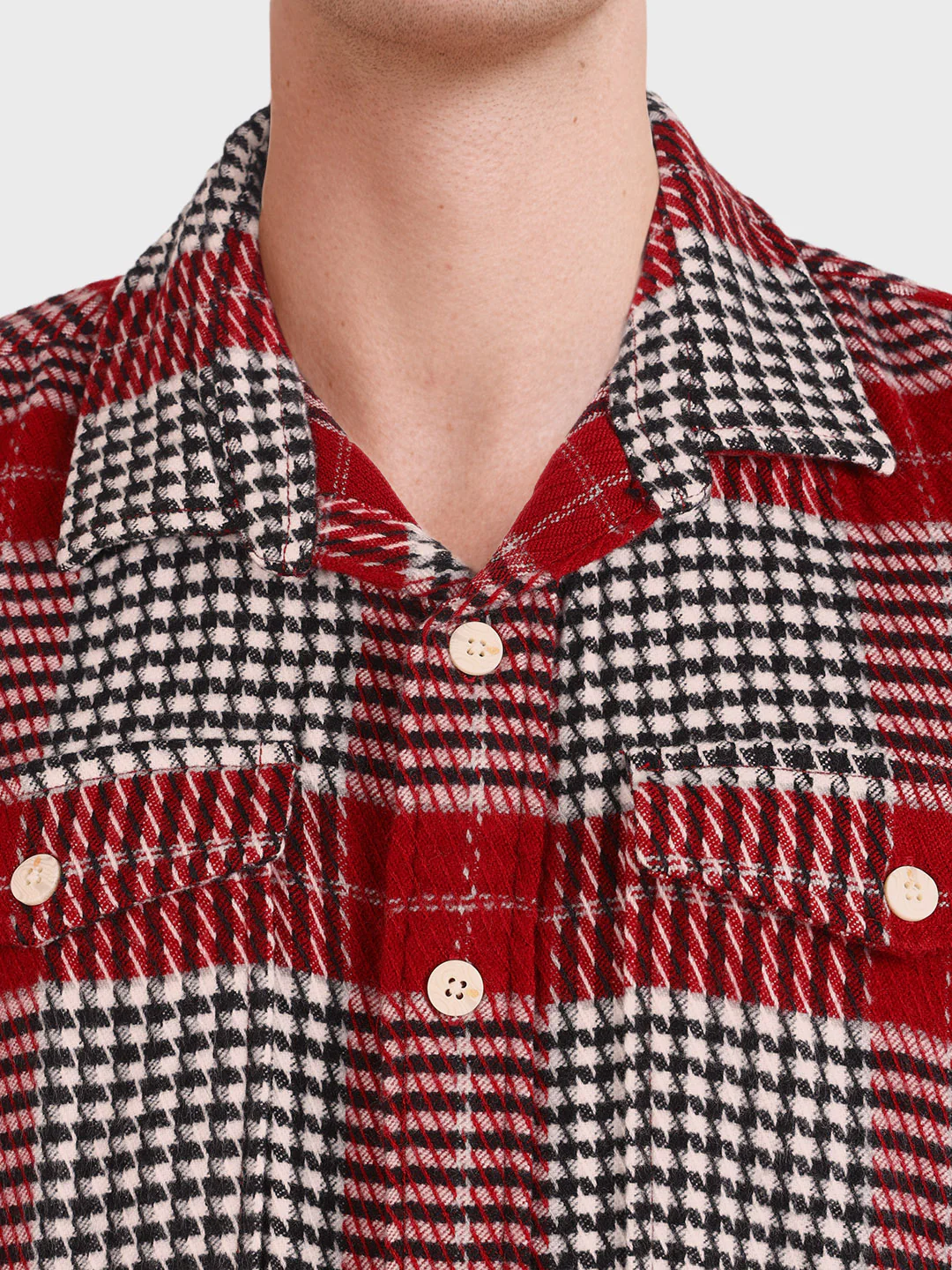 Men's Red Regular Fit Checkered Casual Shirt - Image 3