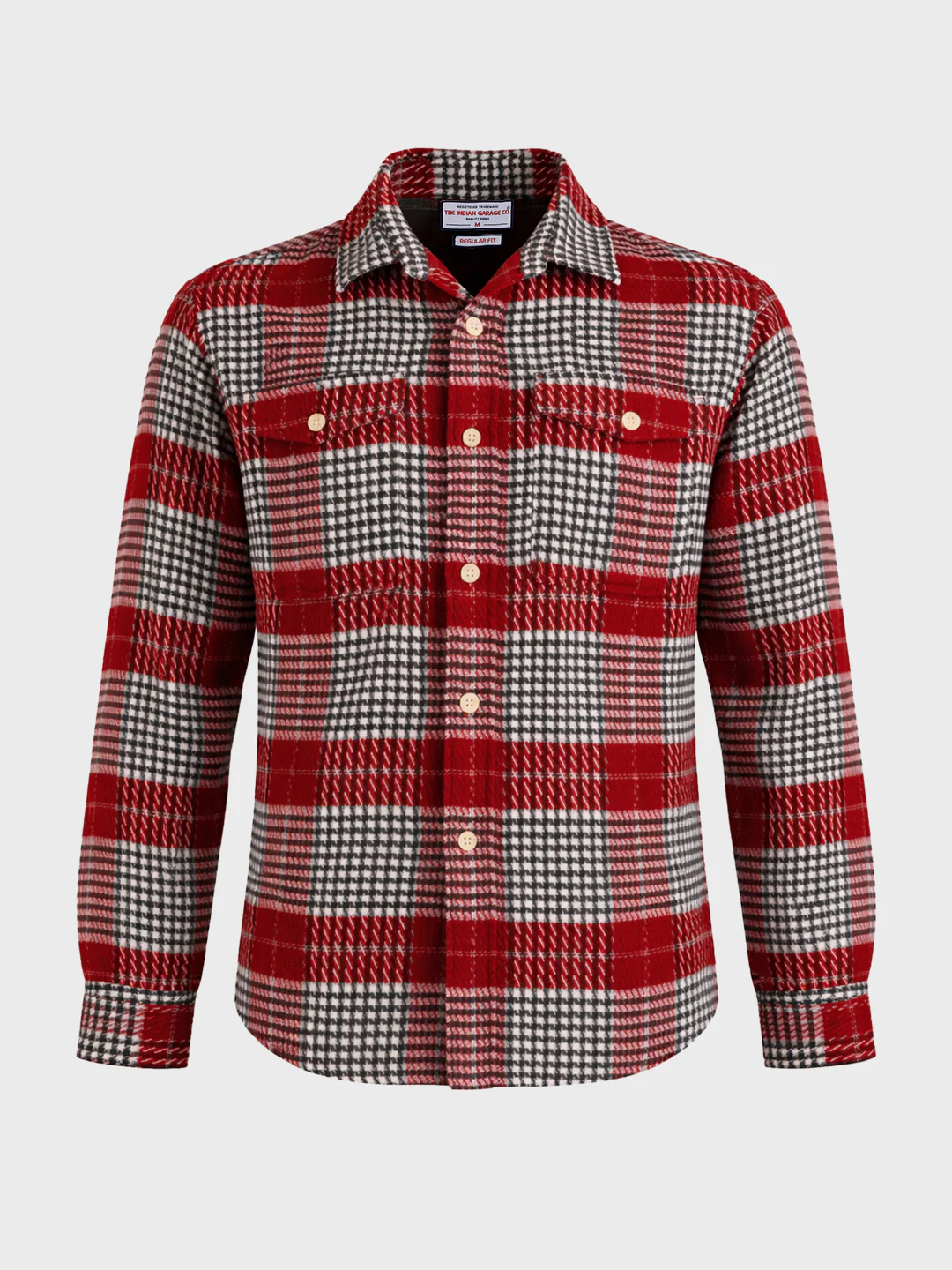 Men's Red Regular Fit Checkered Casual Shirt - Image 5