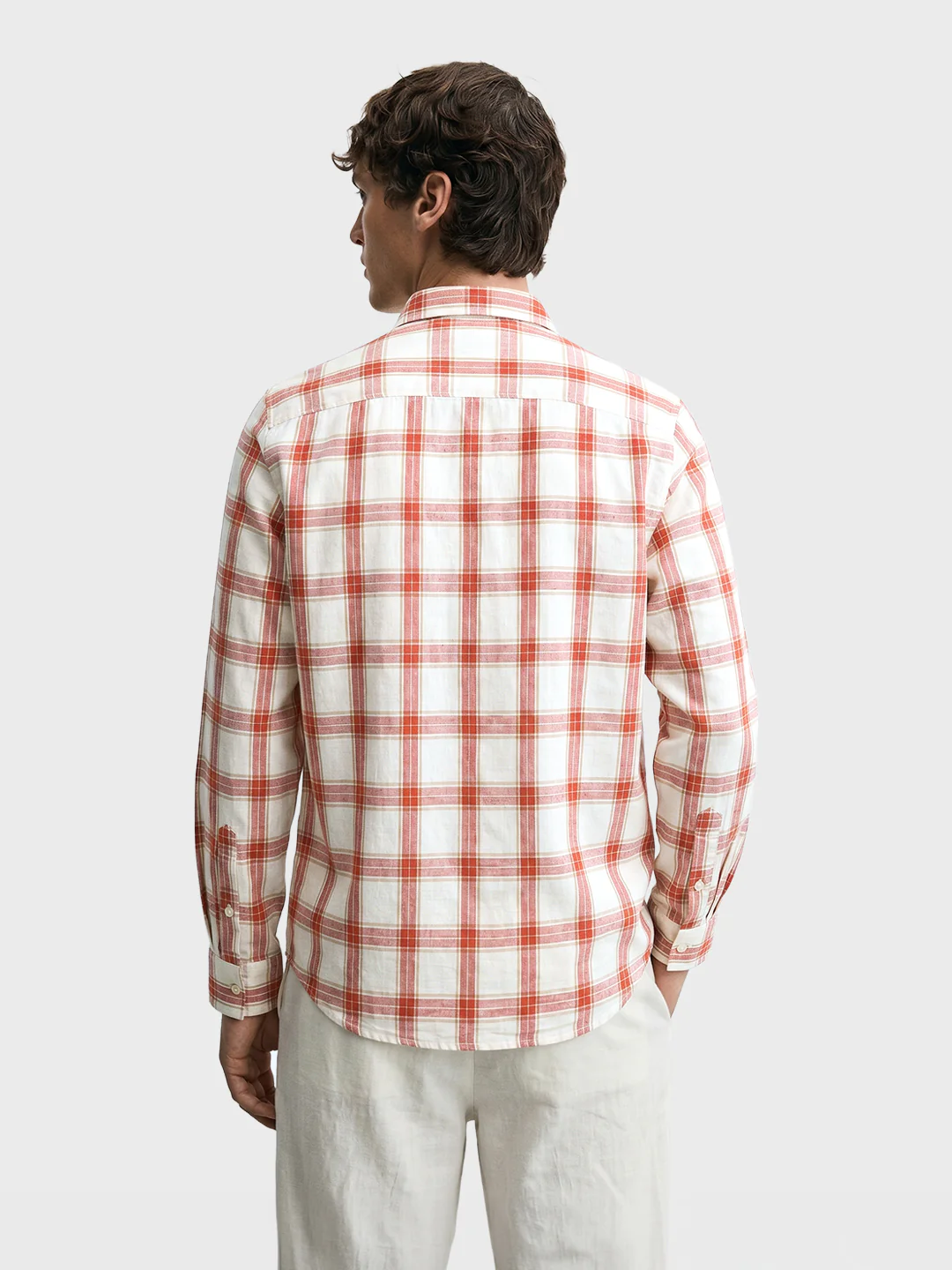 Men's Red Regular Fit Checkered Casual Shirts - Image 5