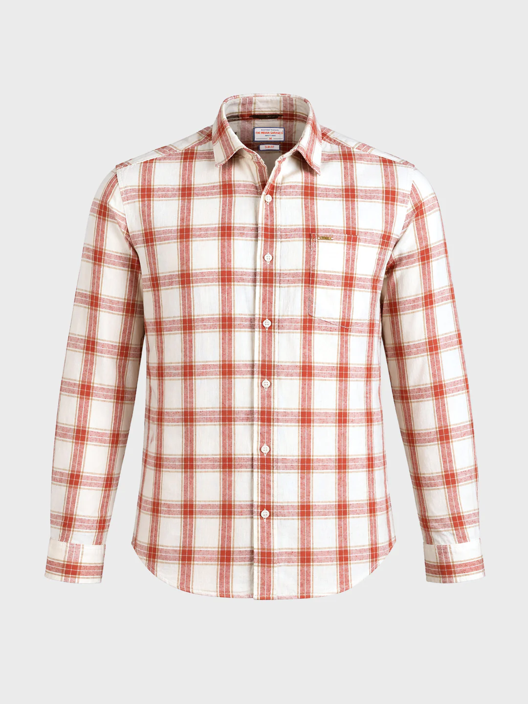 Men's Red Regular Fit Checkered Casual Shirts - Image 6