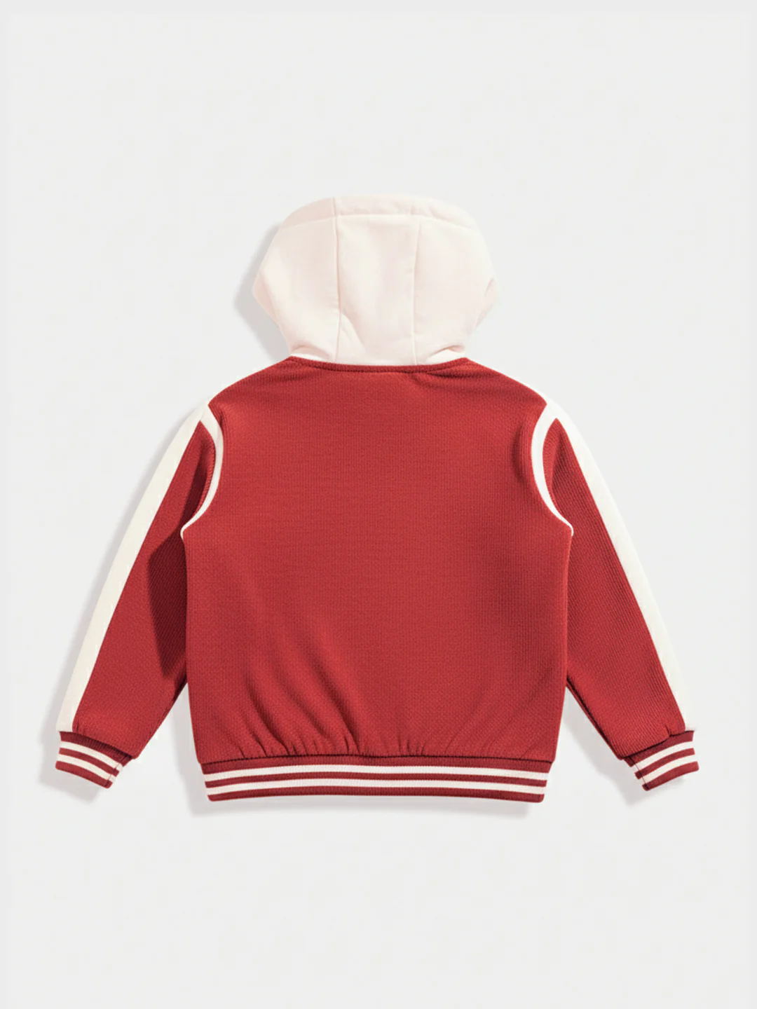 Men's Red Regular Fit Embroided Casual Bomber Jacket - Image 4