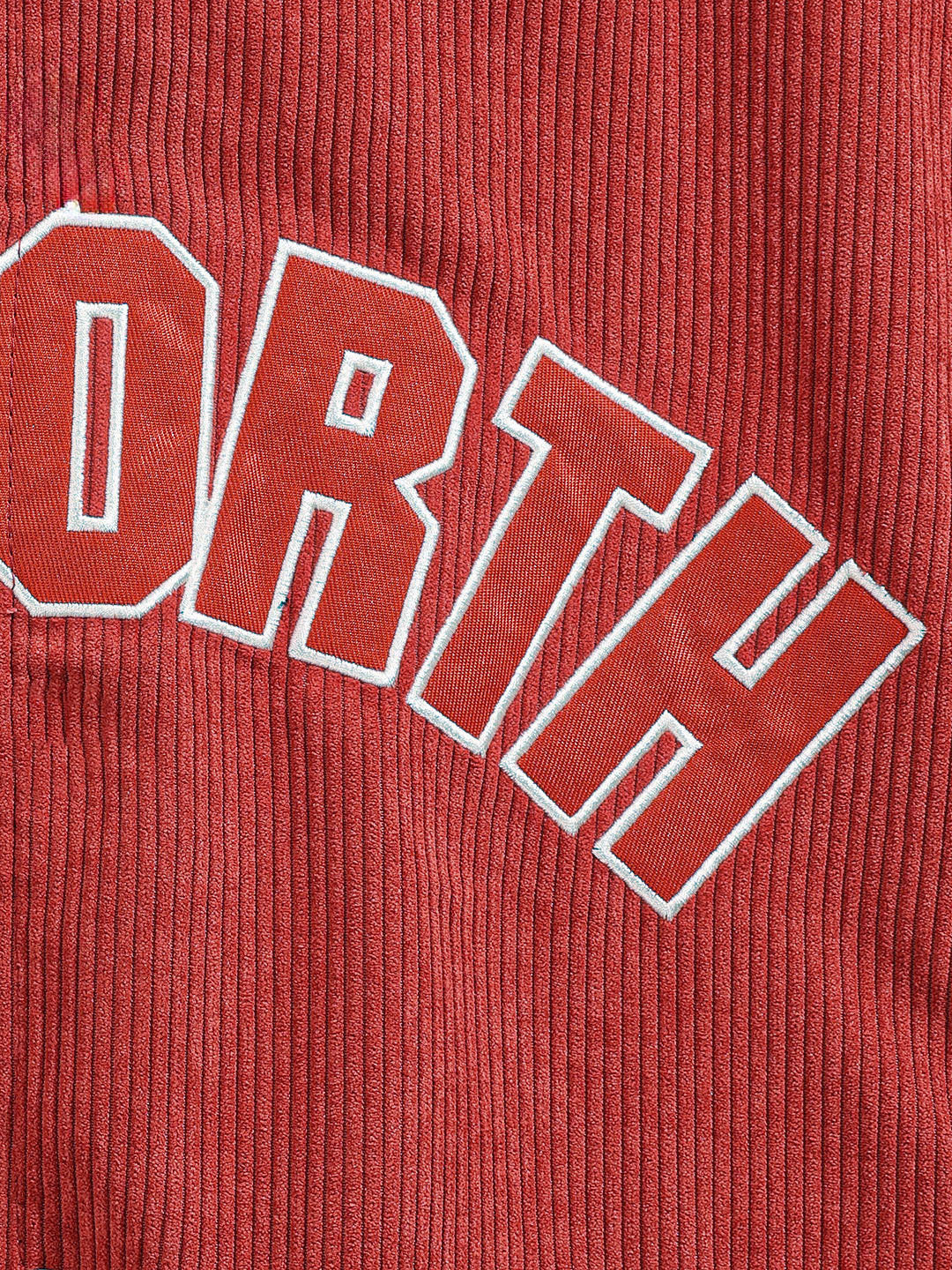Men's Red Regular Fit Embroided Casual Bomber Jacket - Image 5