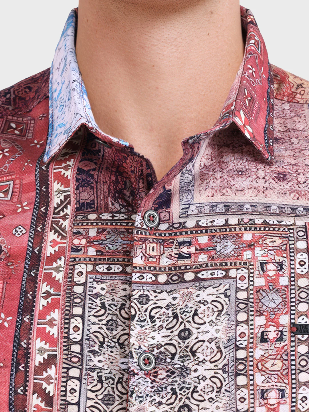 Men's Red Regular Fit Printed Casual Shirt - Image 3
