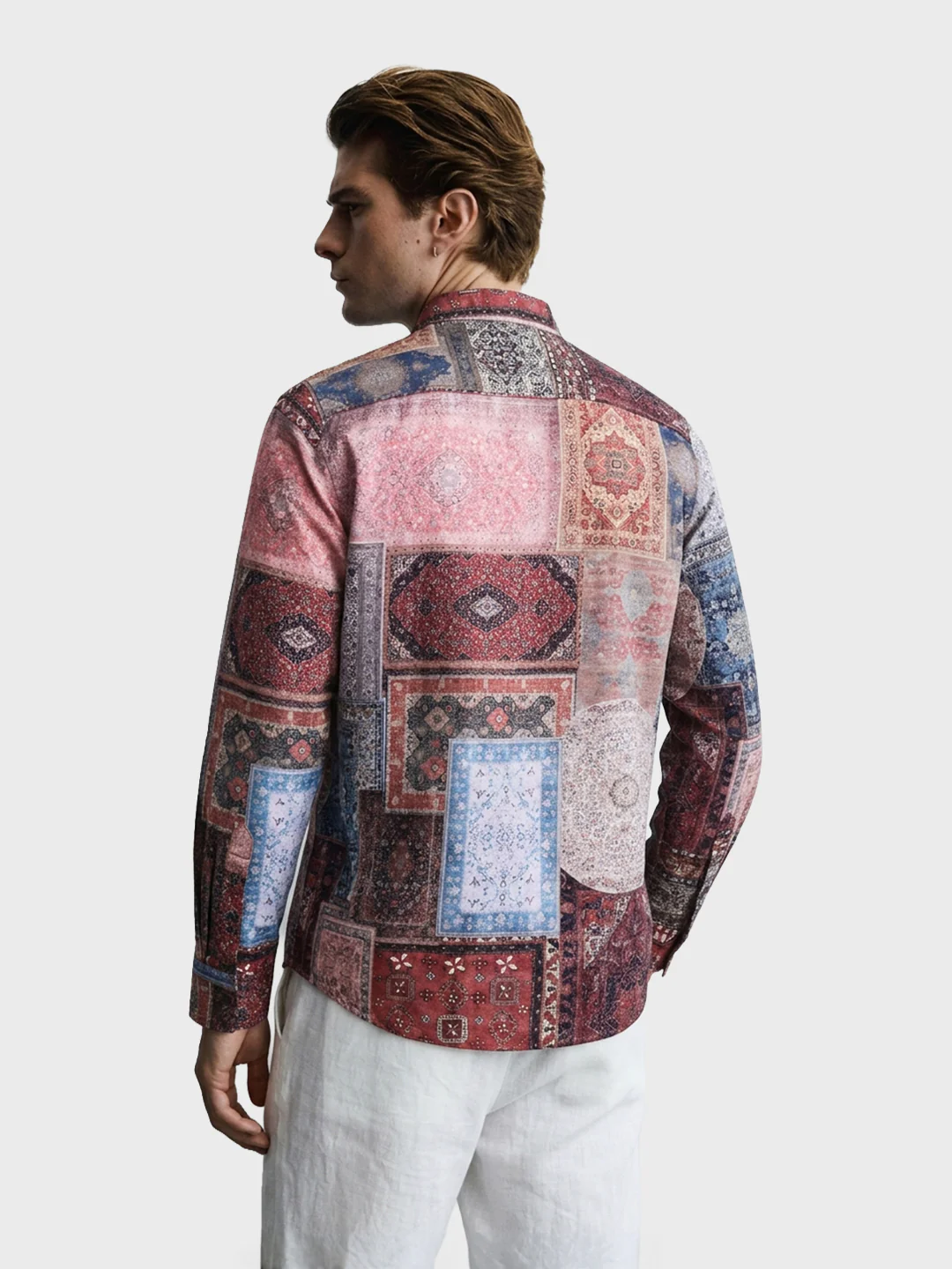 Men's Red Regular Fit Printed Casual Shirt - Image 5