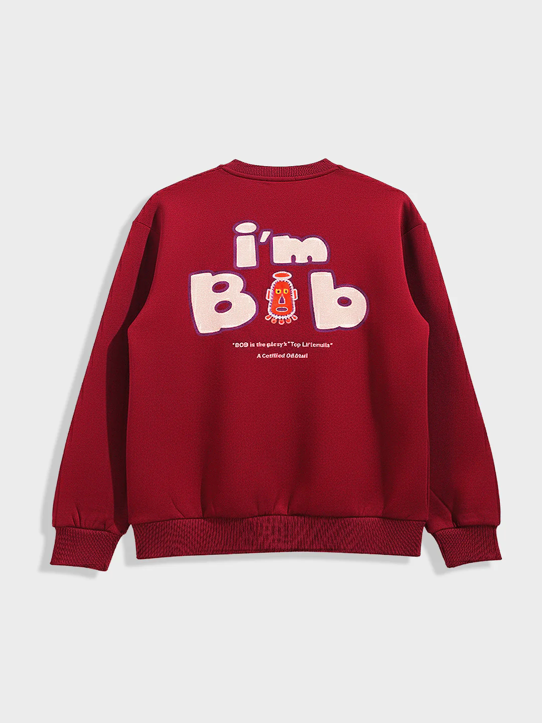 Men's Red Relaxed Fit Embroided Casual Sweatshirt - Image 4